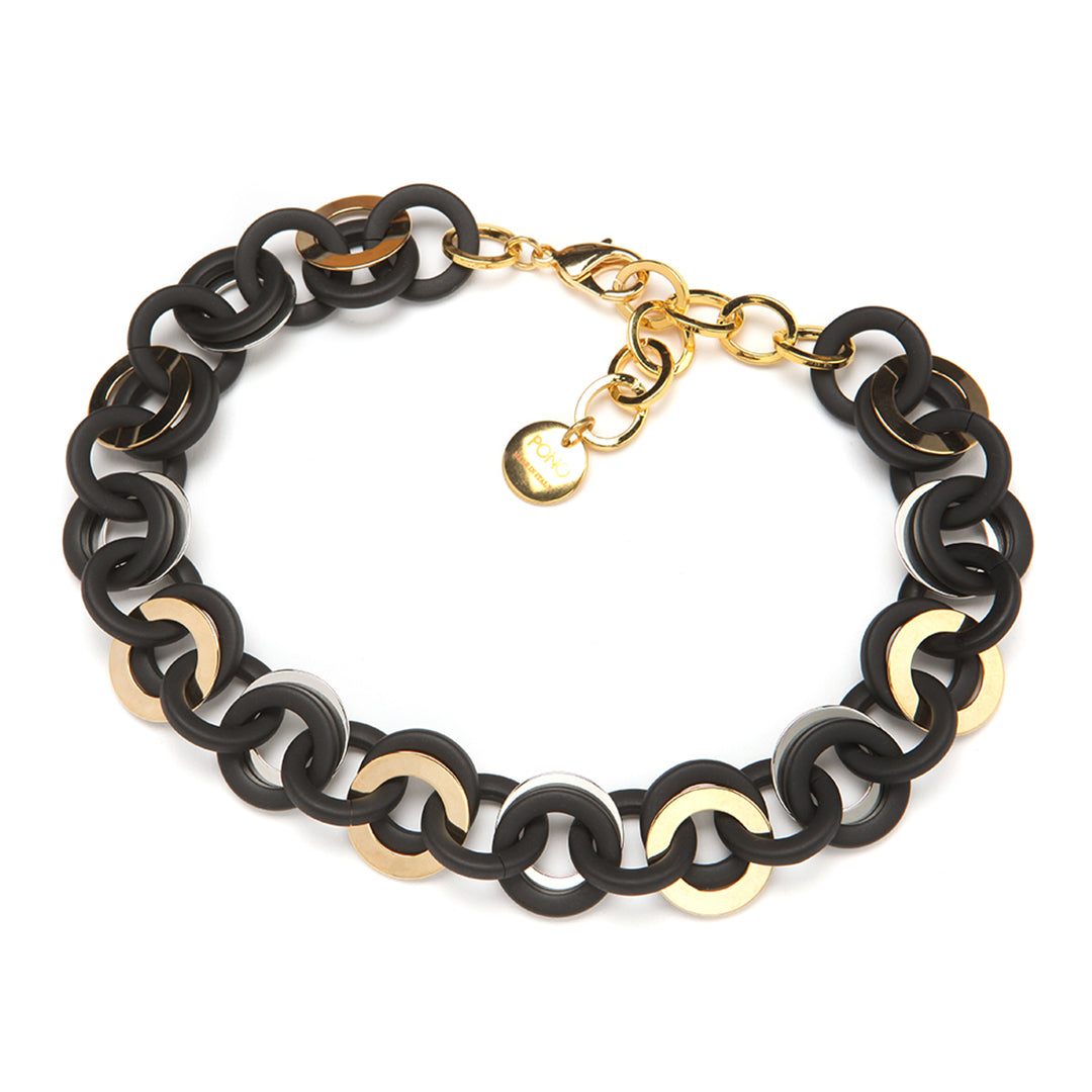 PONO Barile Mini Sea Chain Necklace in Matte Black available at Barbara Katz