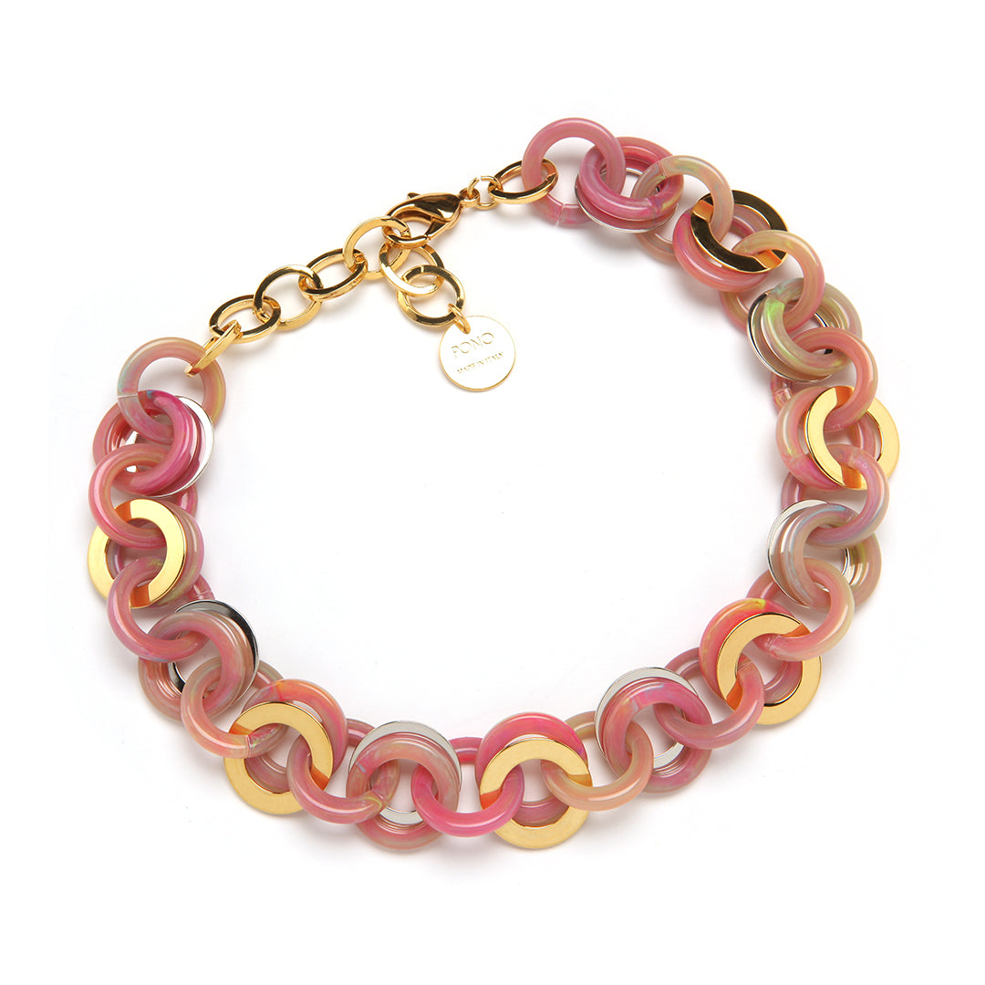 PONO Mini Sea Chain Necklace in Flamingo available at Barbara Katz