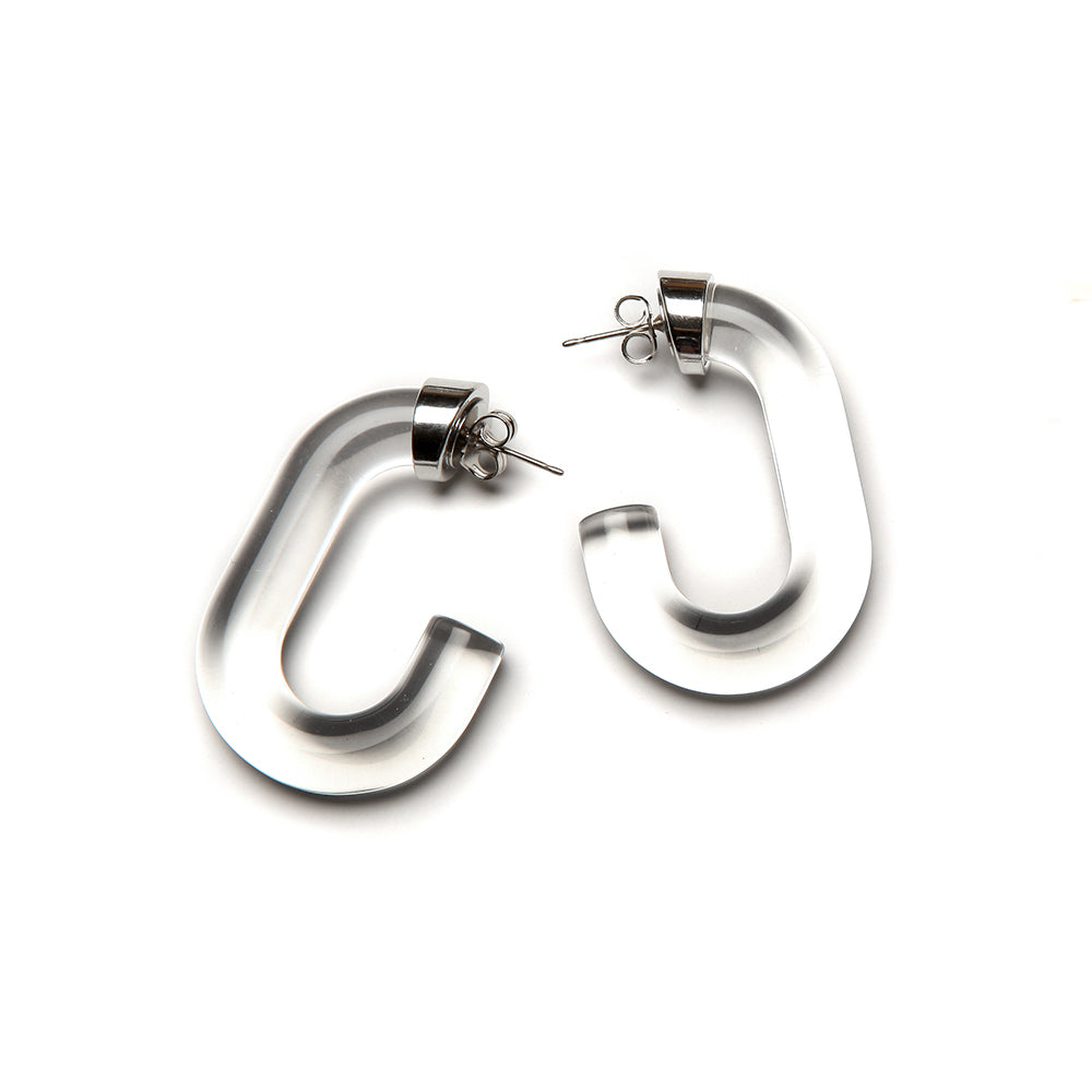 PONO Sara Earrings in Clear/Silver available at Barbara Katz