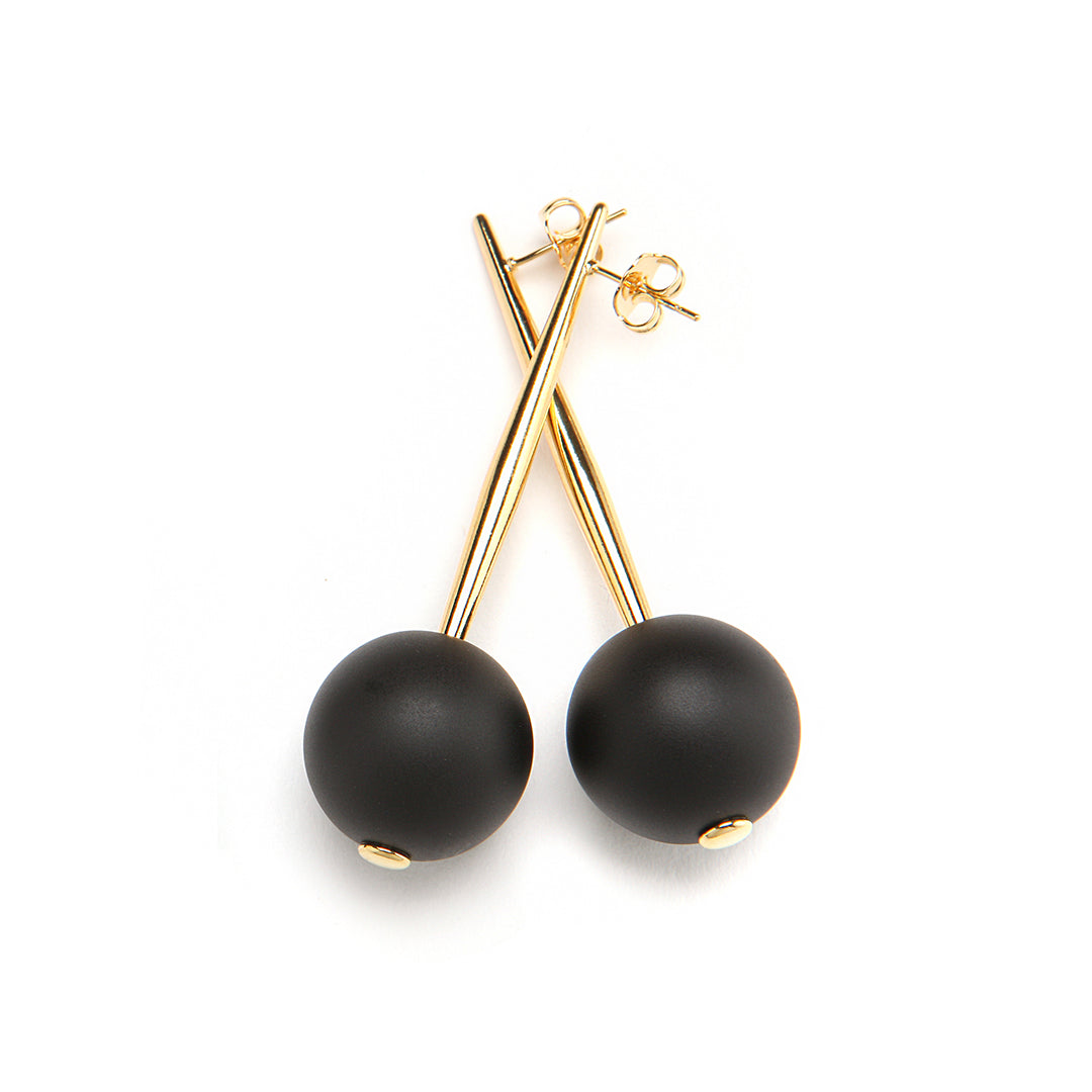 PONO Gale Earrings in Matte Black available at Barbara Katz