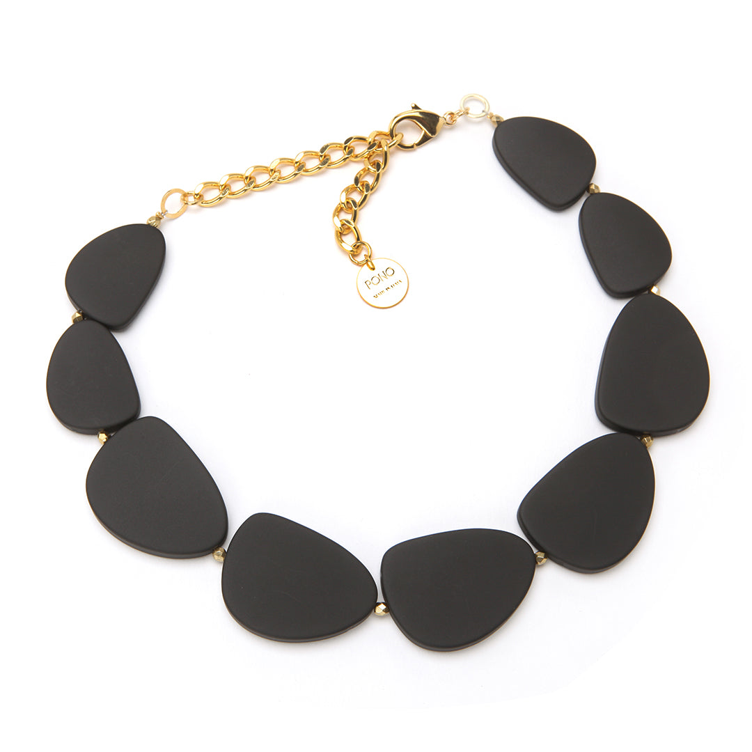 PONO Gemma Barile Necklace in Matte Black available at Barbara Katz