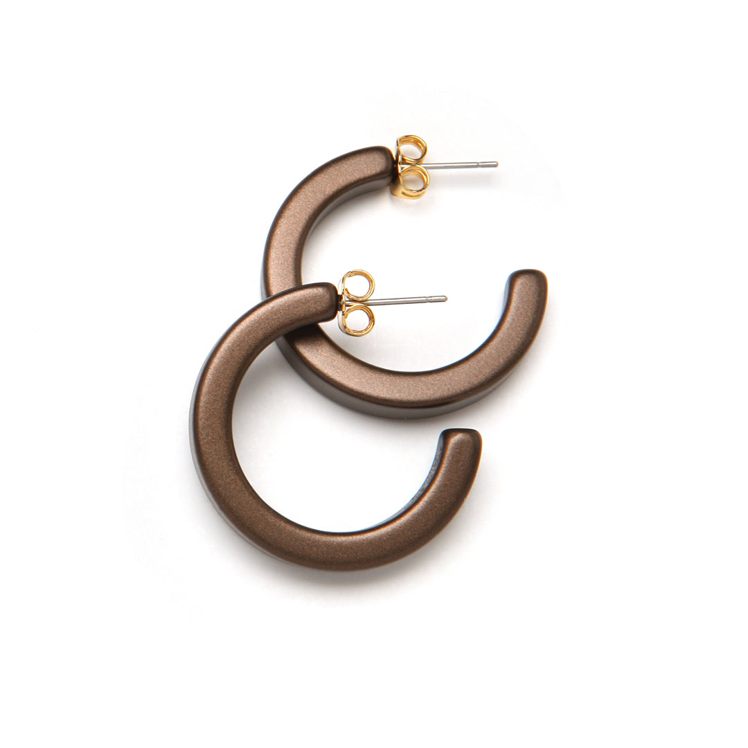 Pono Fia Barile Earrings Bronze available at Barbara Katz