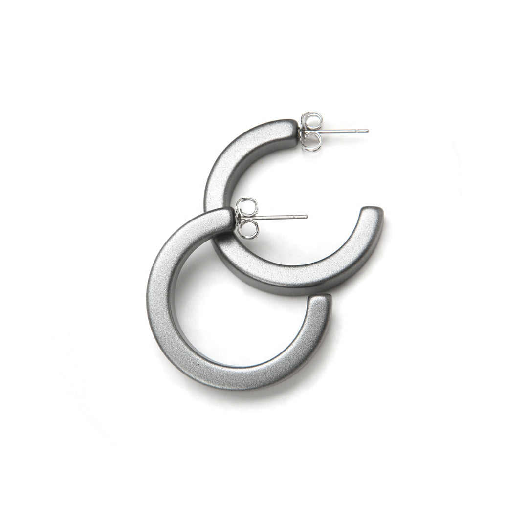 Pono Fia Barile Earrings Gunmetal available at Barbara Katz