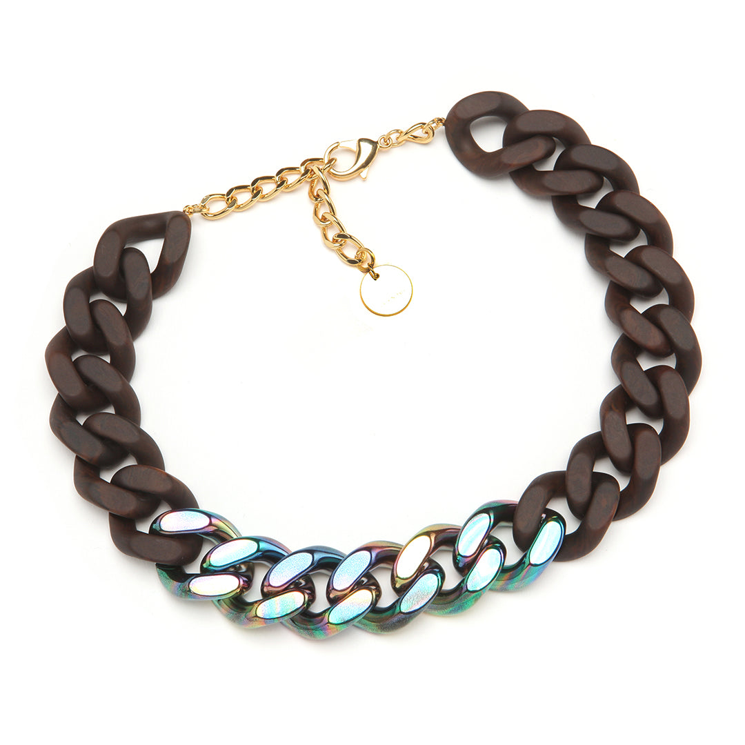 PONO Colette Scarab Necklace in Oilslick available at Barbara Katz
