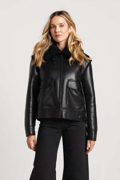 Adroit Atelier Parker Bonded Vegan Leather Aviator Jacket