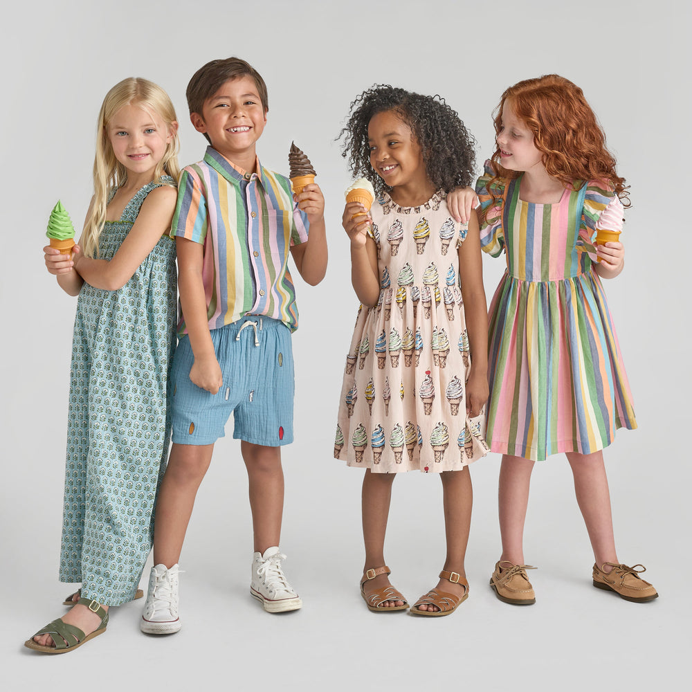 Pink Chicken Girls Elsie Dress - Parade Stripe available at Barbara Katz