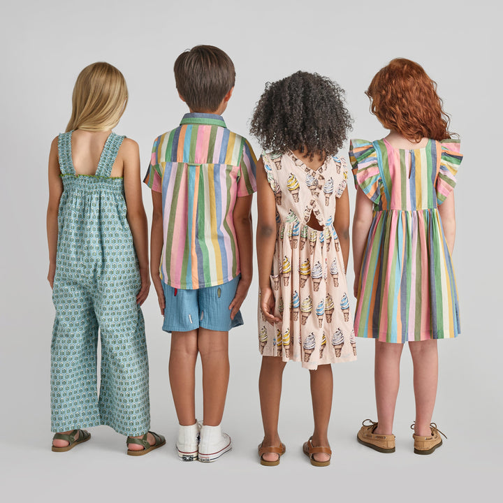 Pink Chicken Girls Elsie Dress - Parade Stripe available at Barbara Katz