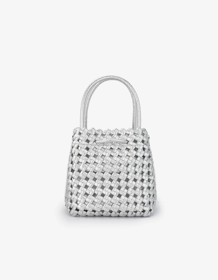 Remi/Reid Perrie Mini Bucket Bag in Silver available at Barbara Katz