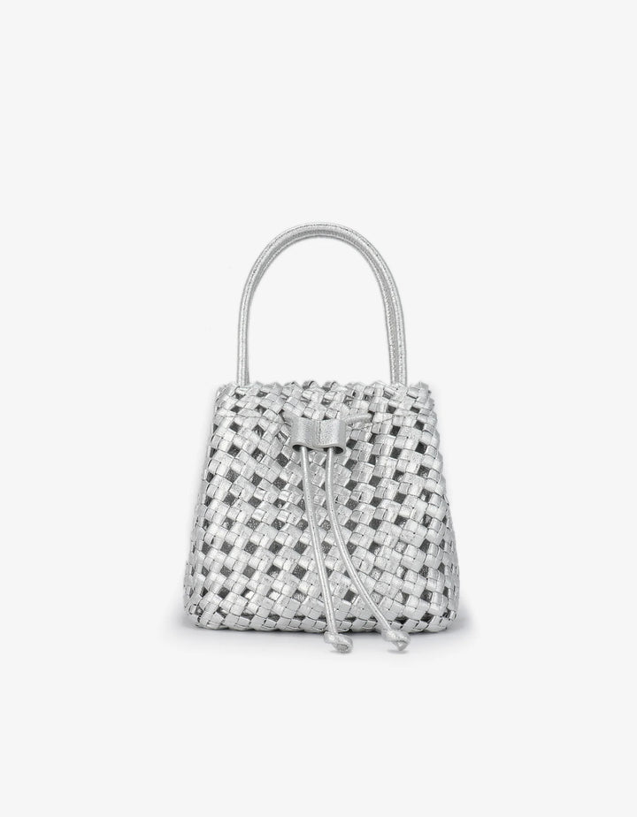 Remi/Reid Perrie Mini Bucket Bag in Silver available at Barbara Katz