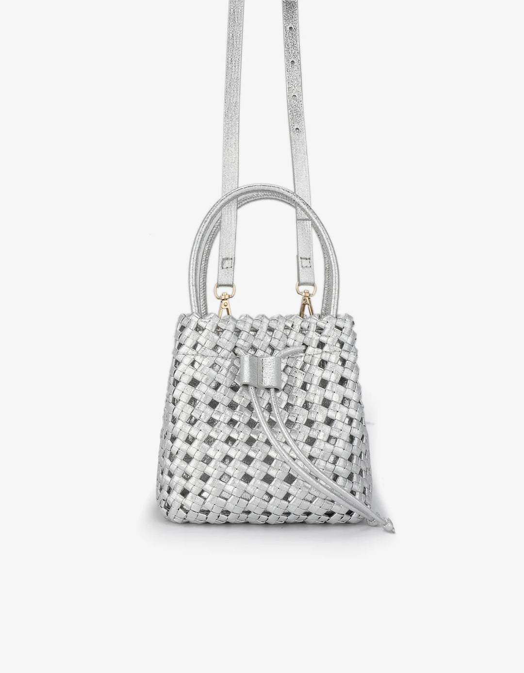 Remi/Reid Perrie Mini Bucket Bag in Silver available at Barbara Katz