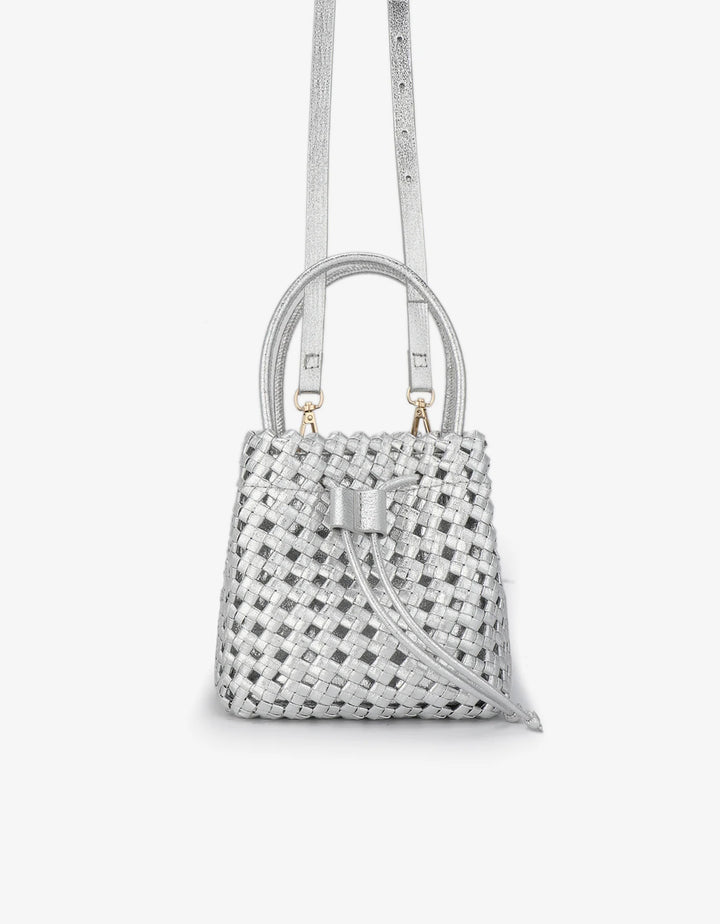 Remi/Reid Perrie Mini Bucket Bag in Silver available at Barbara Katz