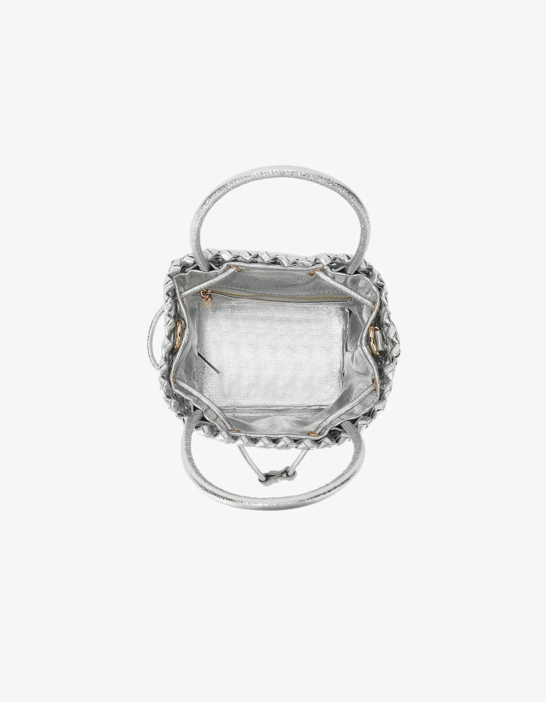 Remi/Reid Perrie Mini Bucket Bag in Silver available at Barbara Katz