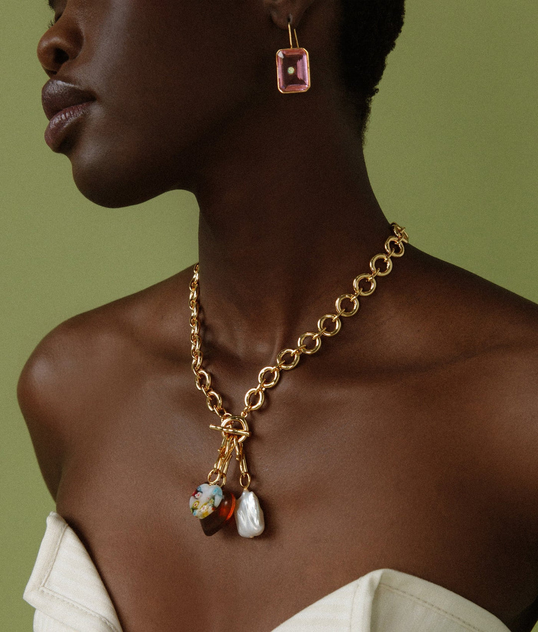 Lizzie Fortunato Tile Earrings in Pale Pink available at Barbara Katz