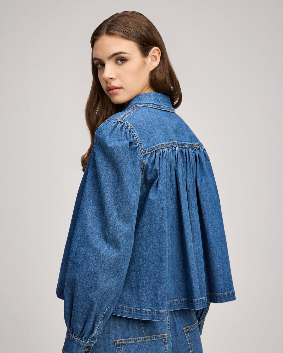 Cinq a Sept Lyla Jean Jacket in Light Wash available at Barbara Katz