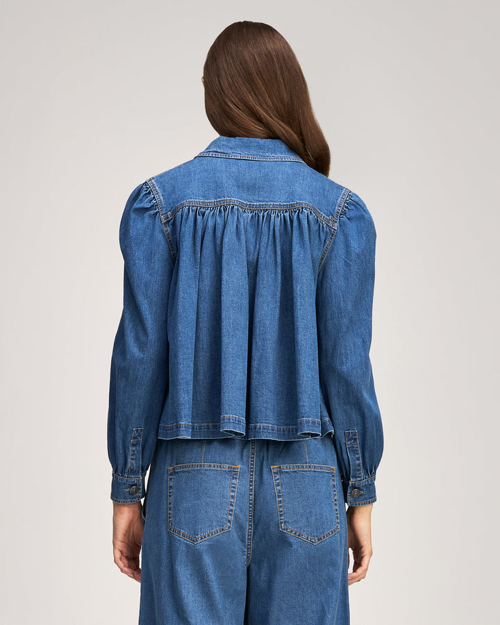 Cinq a Sept Lyla Jean Jacket in Light Wash available at Barbara Katz