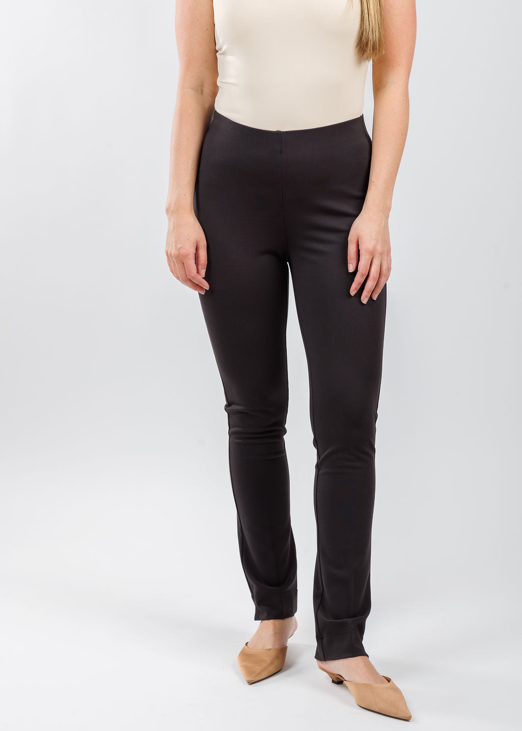 Peace of Cloth Annie 29" Paramount Knit Pants in Chocolate available at Barbara Katz