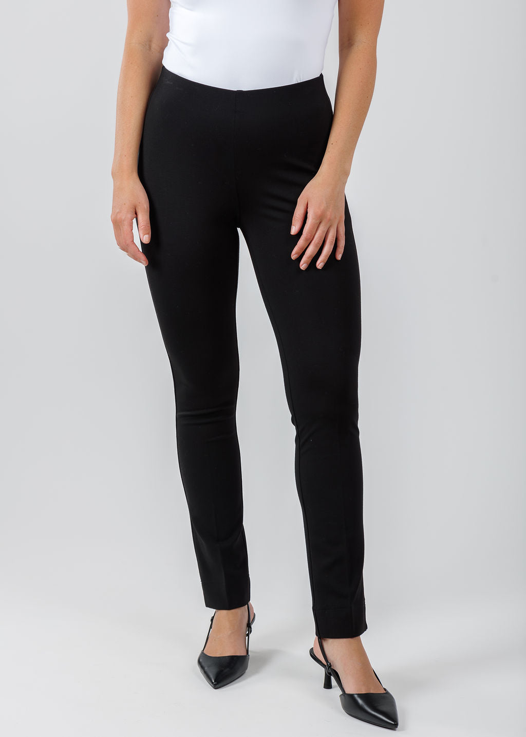 Peace of Cloth Annie Pant 29" Paramount Knit in Black available at Barbara Katz 