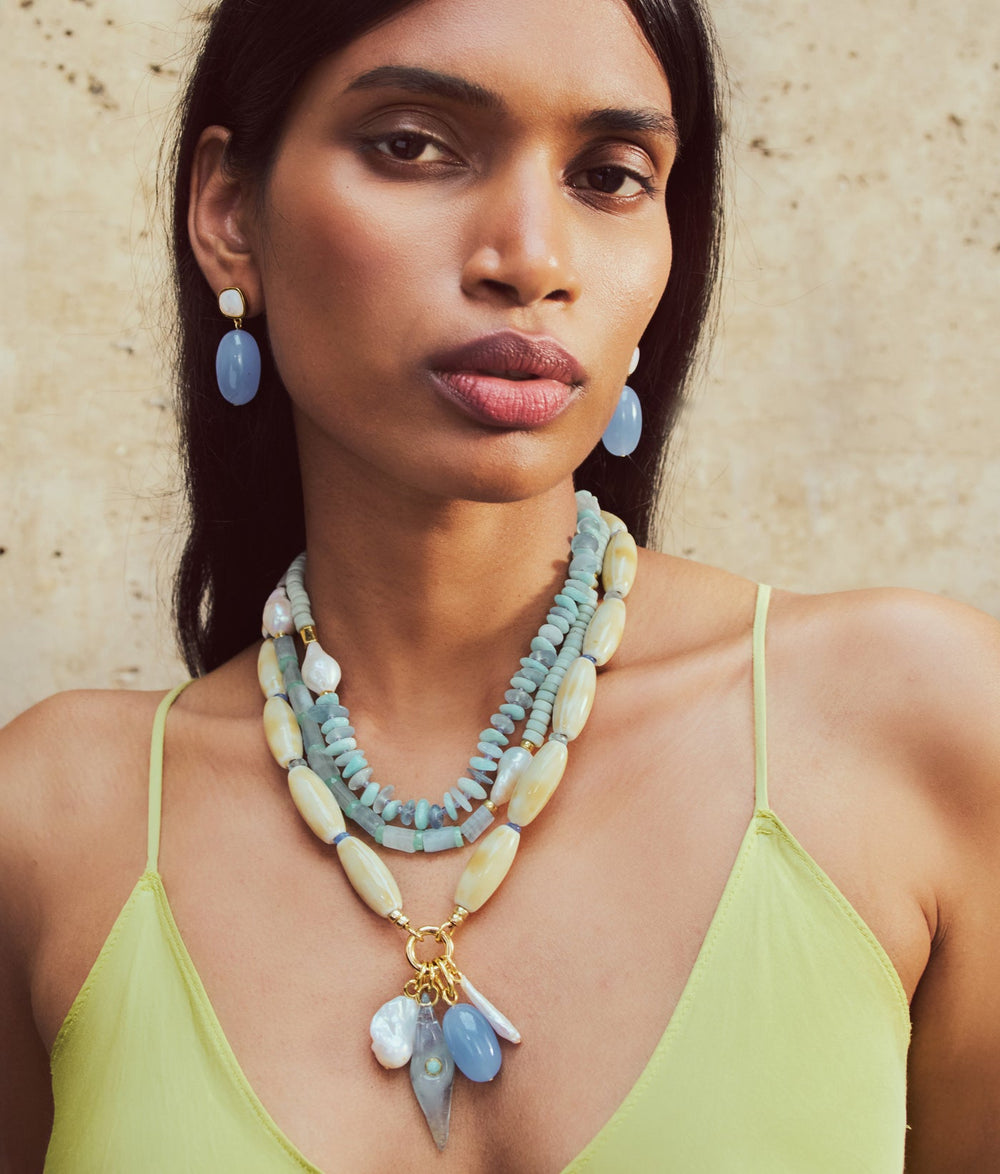 Lizzie Fortunato Big Sur Earrings in Blue available at Barbara Katz