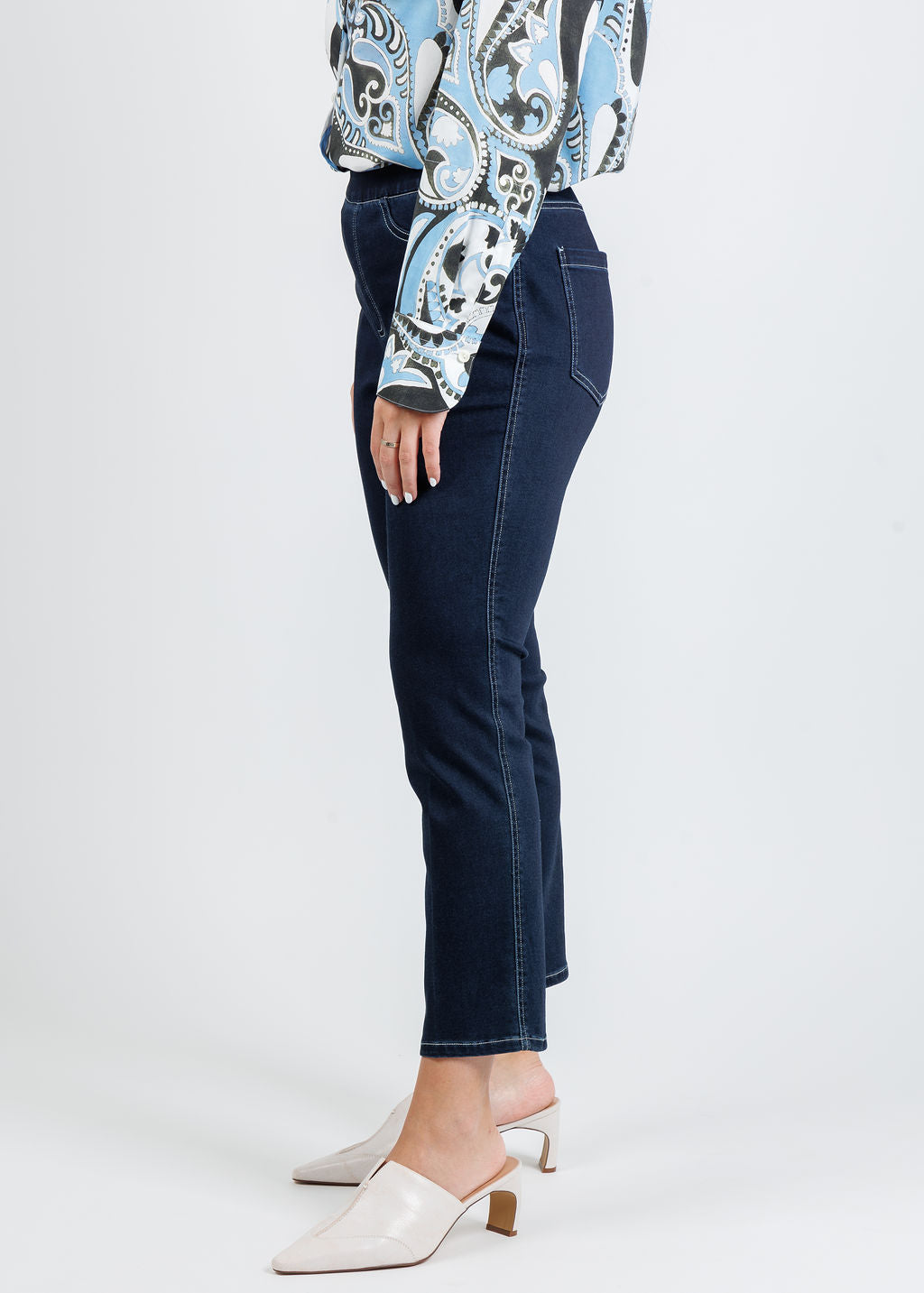 Peace of Cloth Joey Cropped Jeans in Indigo available at Barbara Katz