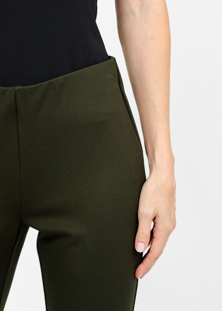 Peace of Cloth Annie 29" Paramount Knit Pants in Olive available at Barbara Katz