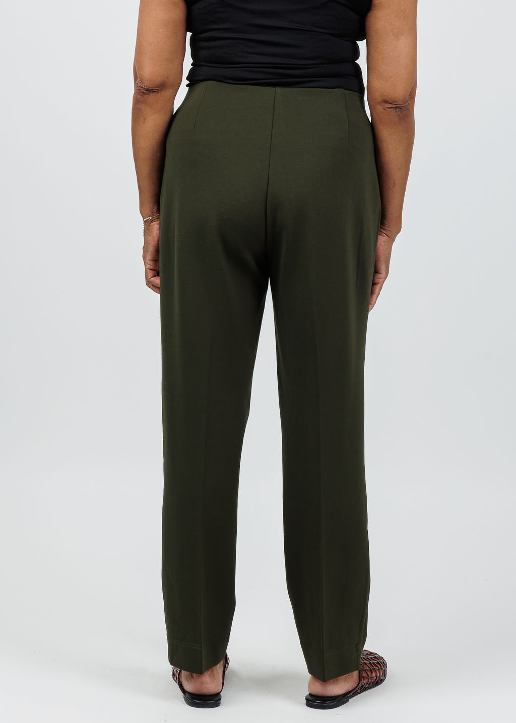 Peace of Cloth Annie 29" Paramount Knit Pants in Olive available at Barbara Katz