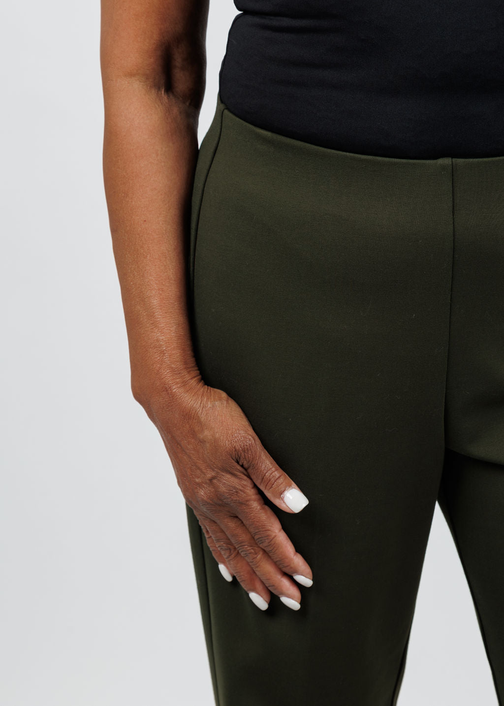 Peace of Cloth Annie 29" Paramount Knit Pants in Olive available at Barbara Katz