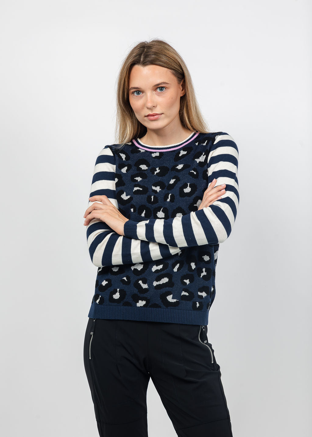 Peace of Cloth Cheetah in the Wild Sweater in Blue available at Barbara Katz