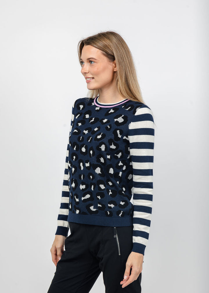 Peace of Cloth Cheetah in the Wild Sweater in Blue available at Barbara Katz
