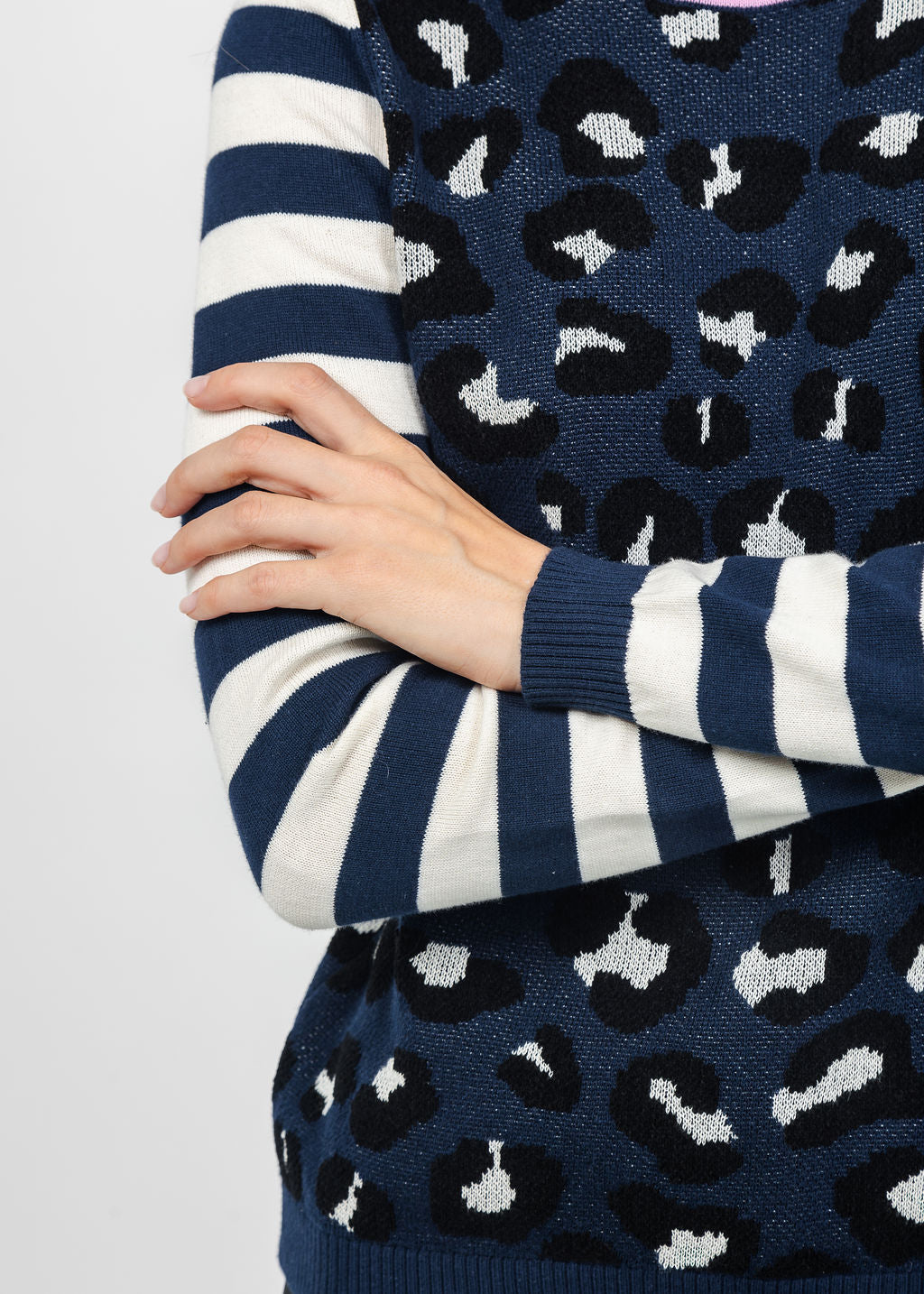 Peace of Cloth Cheetah in the Wild Sweater in Blue available at Barbara Katz