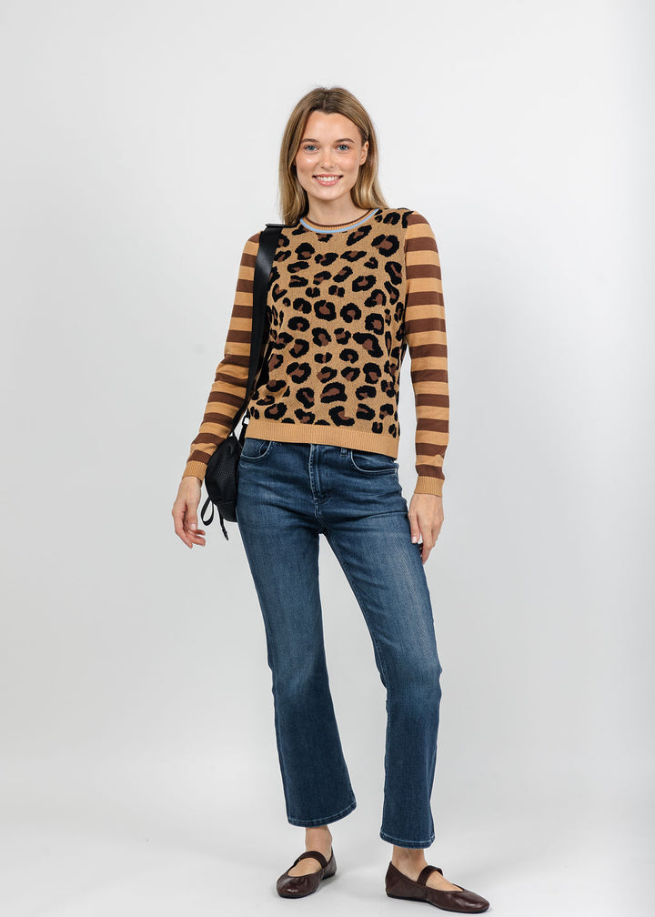 Peace of Cloth Cheetah in the Wild Sweater in Camel available at Barbara Katz