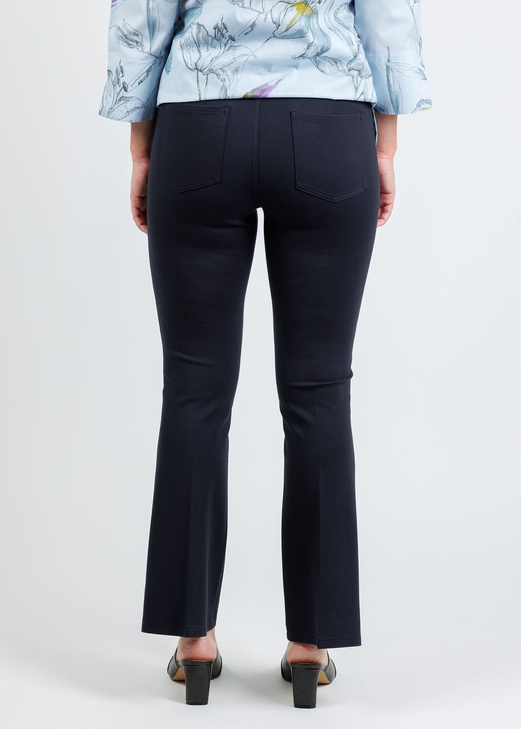 Peace of Cloth Ella Paramount Knit Pull-On Pants in Navy available at Barbara Katz