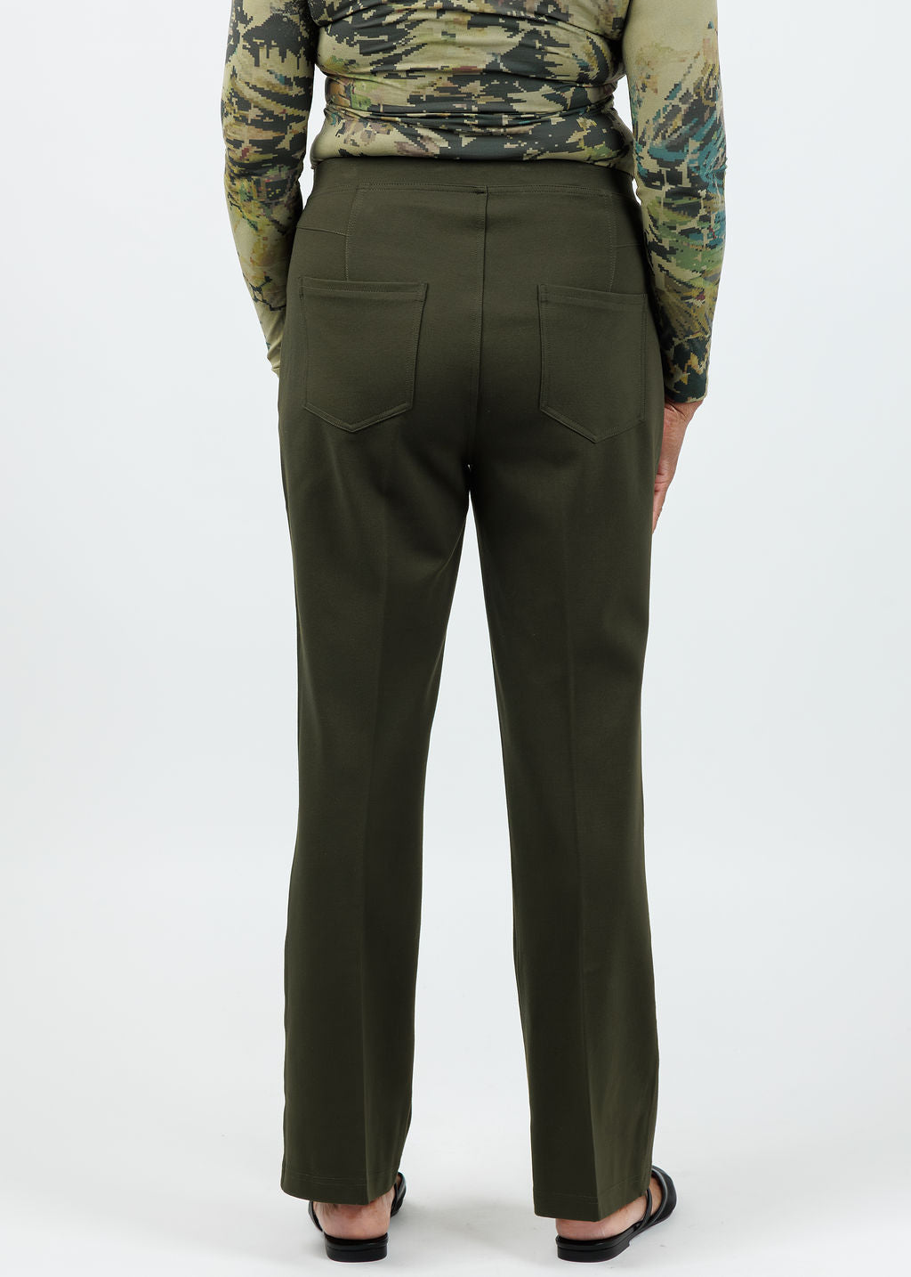 Peace of Cloth Ella Paramount Knit Pants in Olive available at Barbara Katz