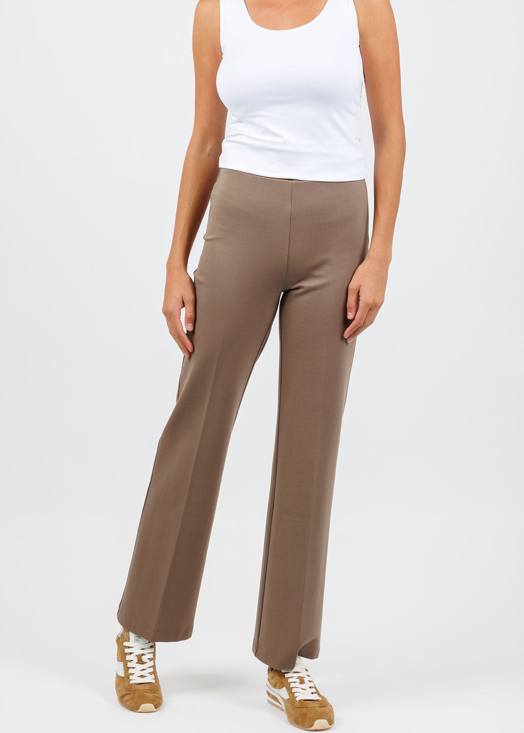 Peace of Cloth Jules Paramount Knit Pants in Mocha available at Barbara Katz