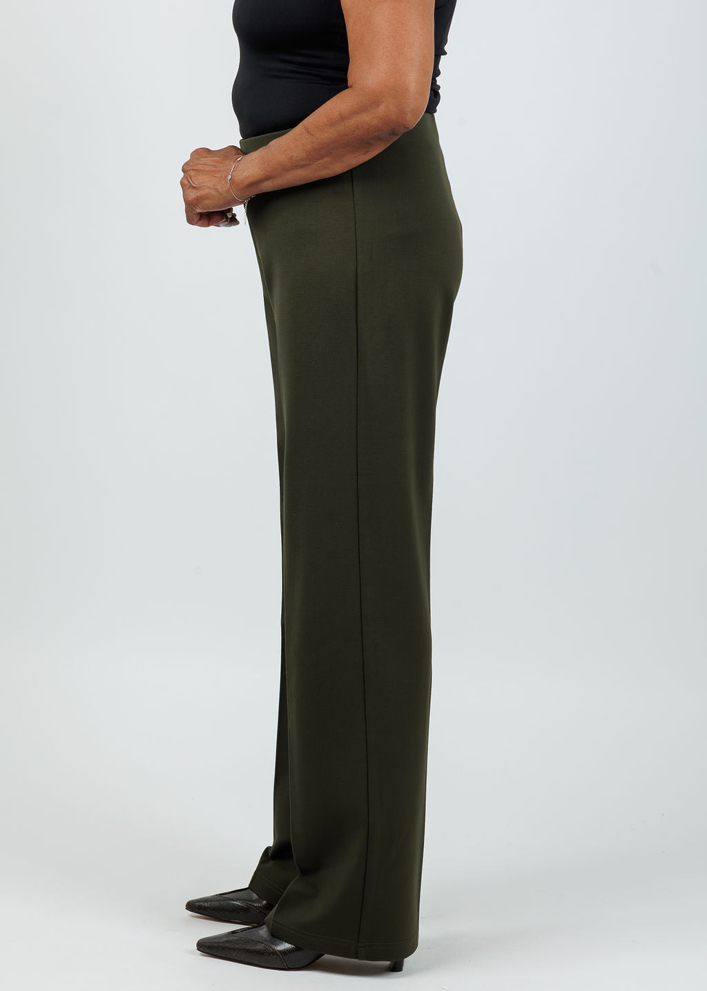 Peace of Cloth Jules Paramount Knit Pants in Olive available at Barbara Katz