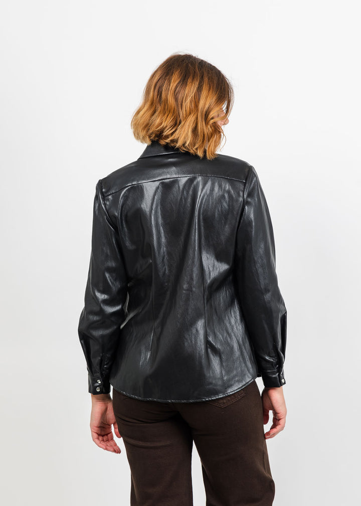 Peace of Cloth Kyle Ultra Faux Shirt in Black available at Barbara Katz