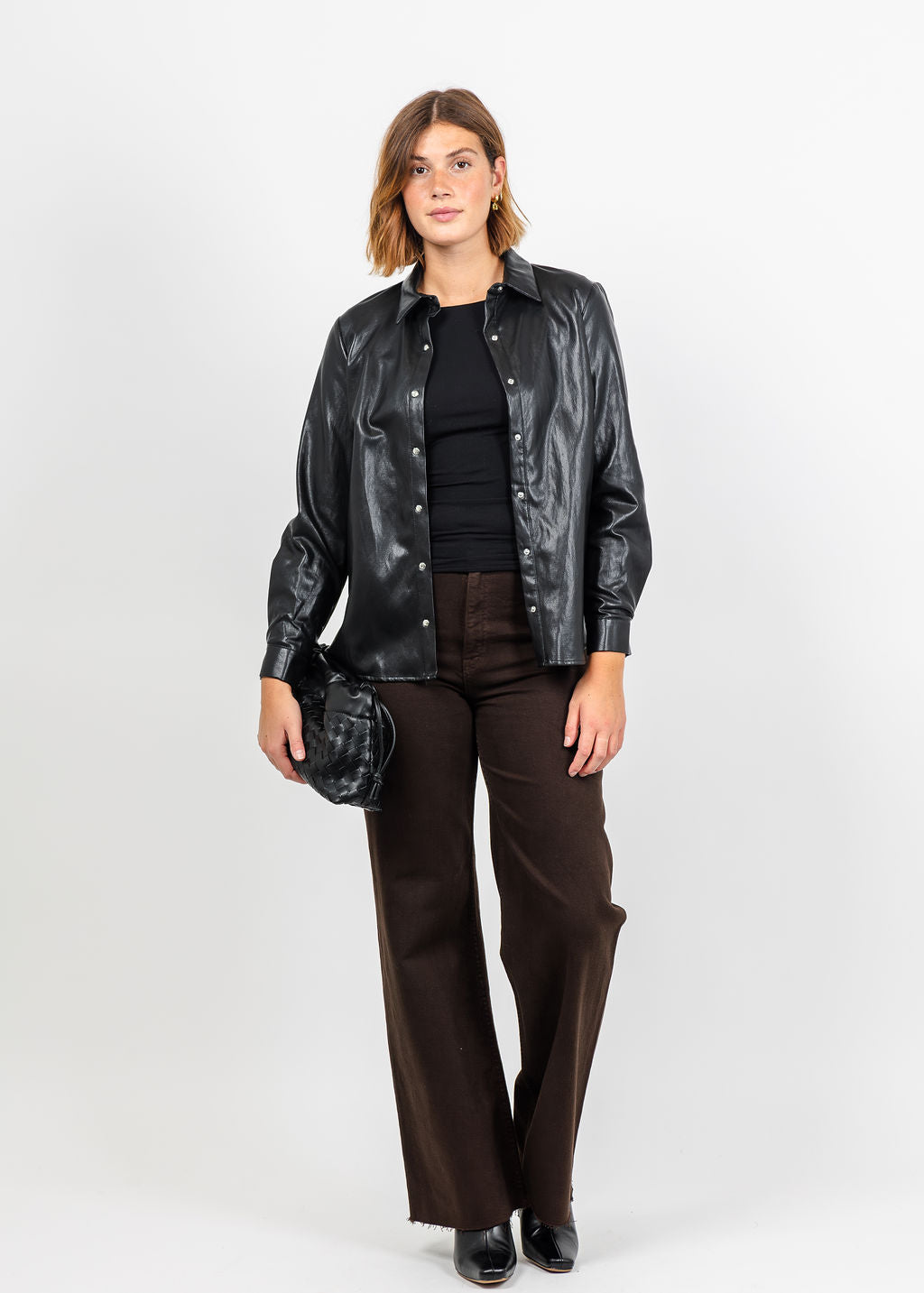 Peace of Cloth Kyle Ultra Faux Shirt in Black available at Barbara Katz