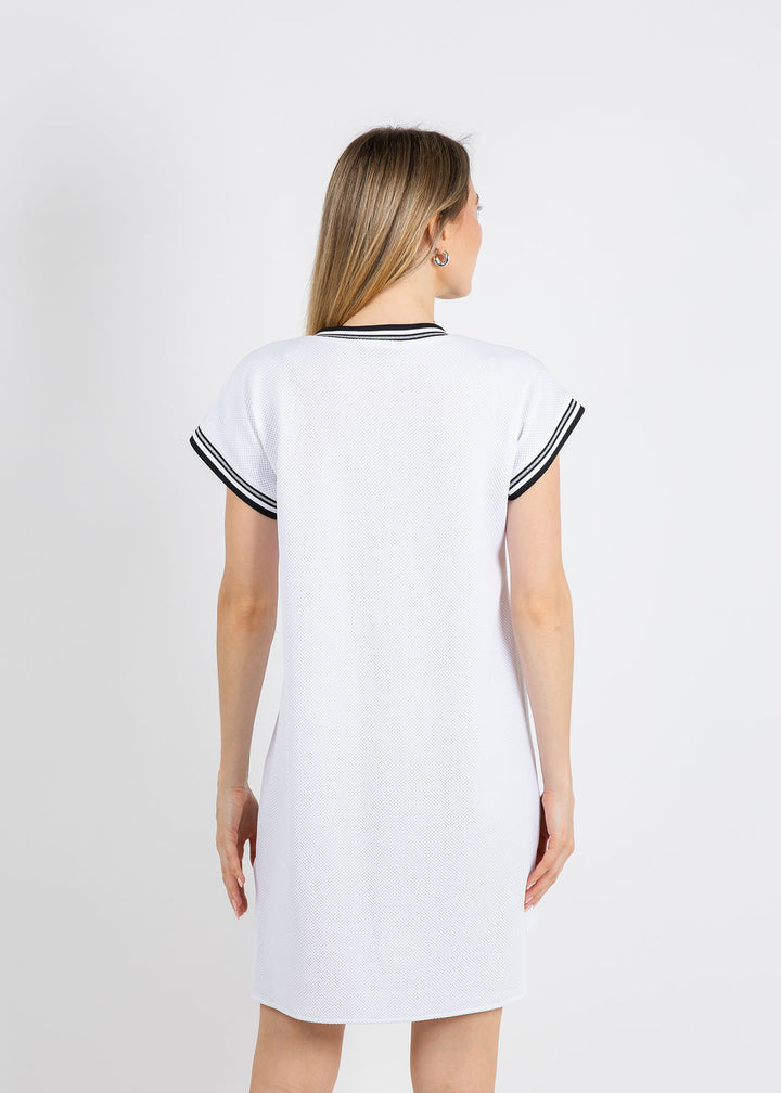 Peace of Cloth Quinn Zip Dress in White available at Barbara Katz