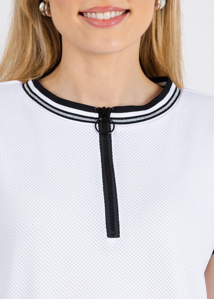 Peace of Cloth Quinn Zip Dress in White available at Barbara Katz