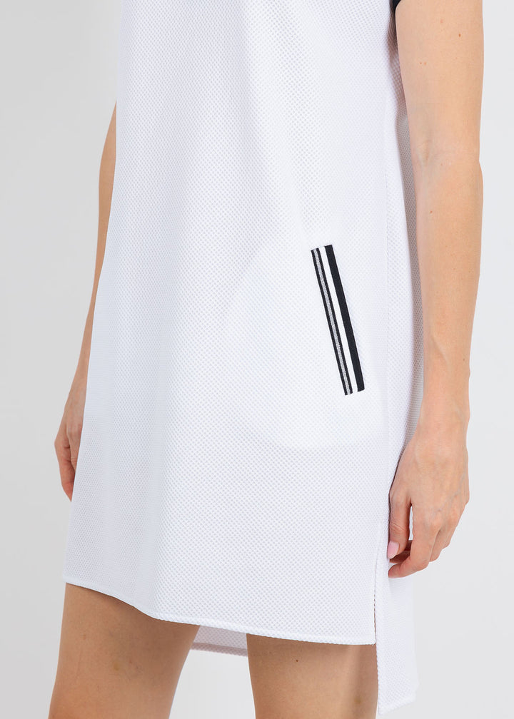 Peace of Cloth Quinn Zip Dress in White available at Barbara Katz