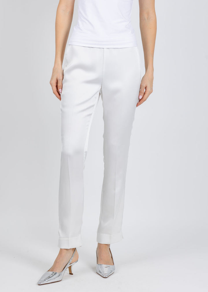 Peace of Cloth Satin Annie Pants in Pearl available at Barbara Katz