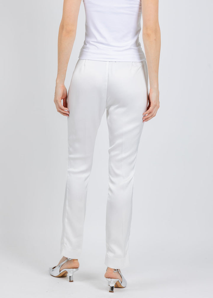 Peace of Cloth Satin Annie Pants in Pearl available at Barbara Katz