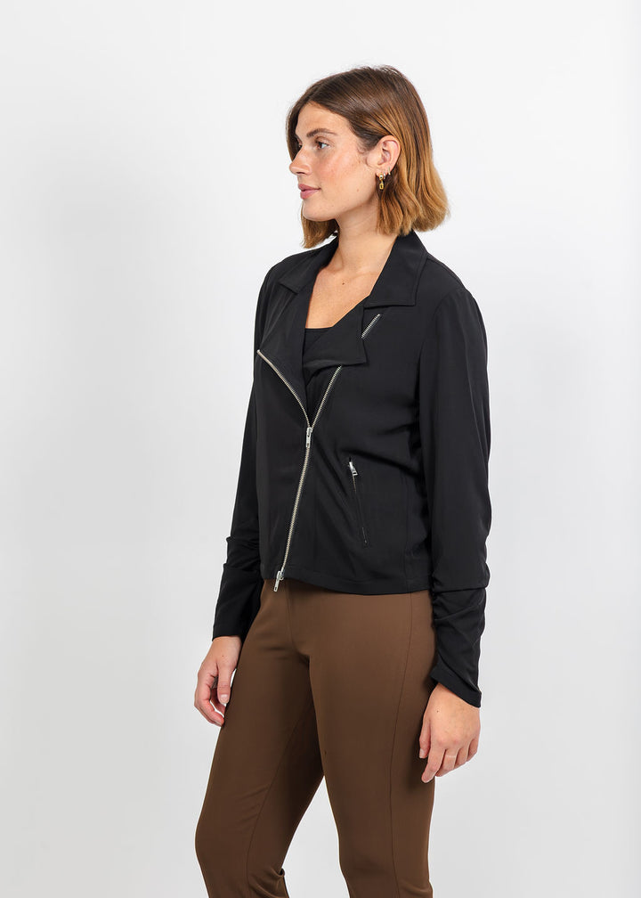 Peace of Cloth Skye Moto Jacket in Black available at Barbara Katz