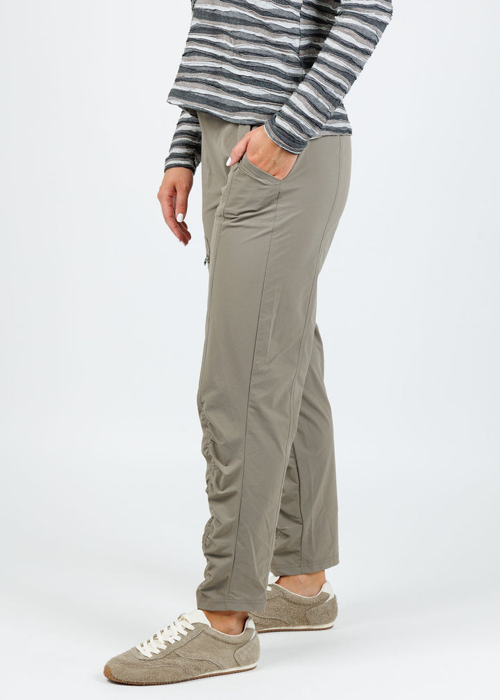Peace of Cloth Ash Zip Pull-On Pants in Mink available at Barbara Katz