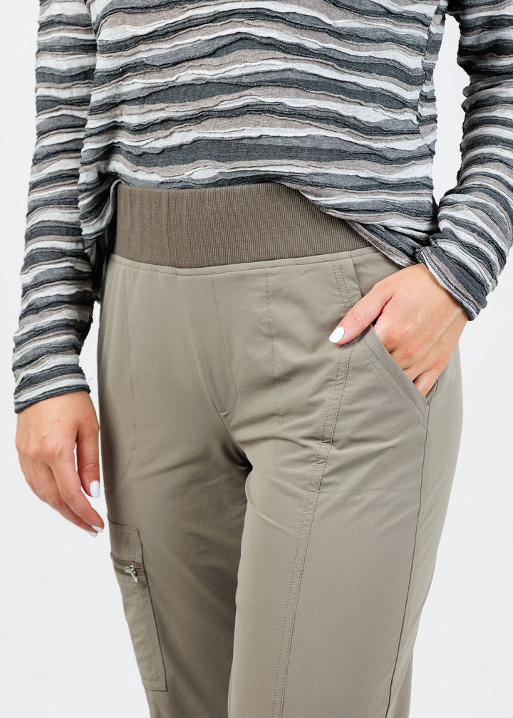 Peace of Cloth Ash Zip Pull-On Pants in Mink available at Barbara Katz