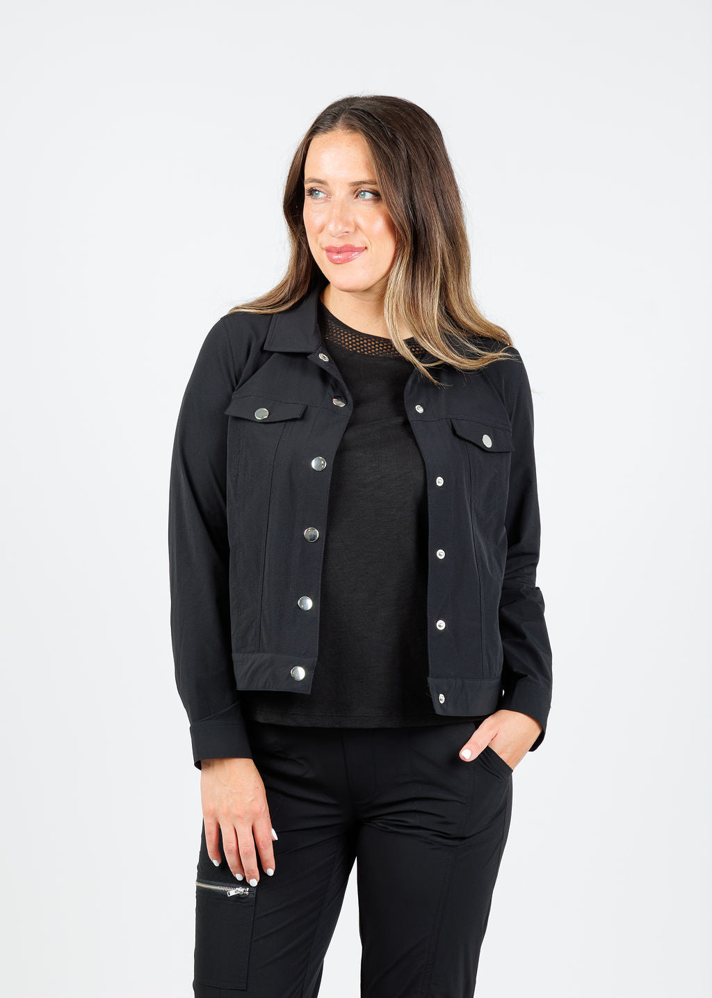 Peace of Cloth Ruby Jean Jacket in Black available at Barbara Katz