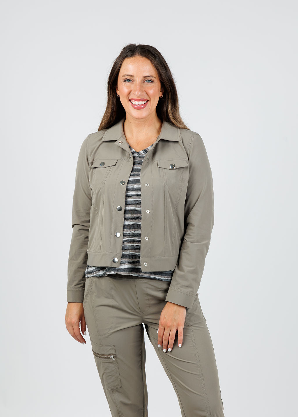 Peace of Cloth Ruby Jean Jacket in Mink available at Barbara Katz
