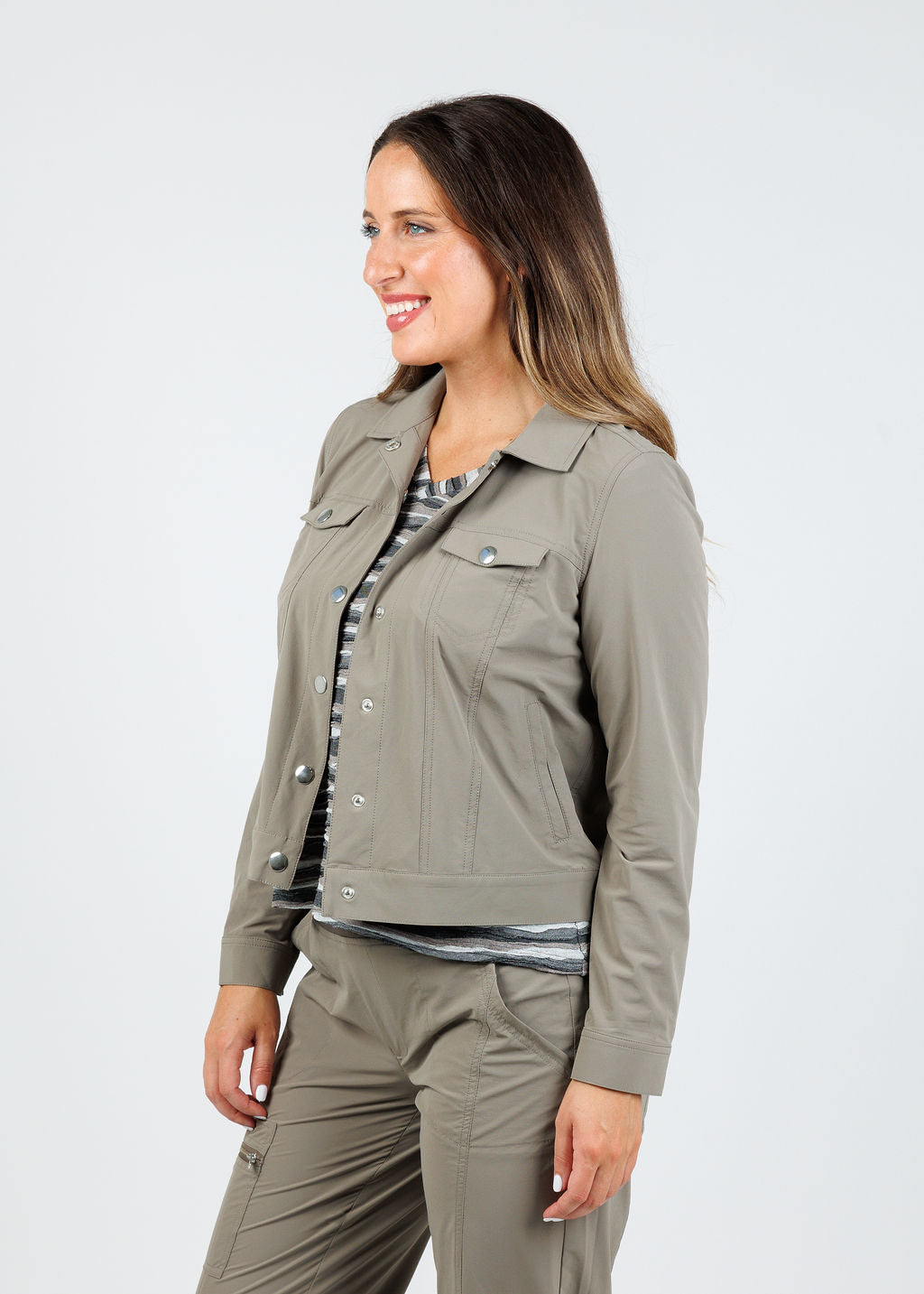 Peace of Cloth Ruby Jean Jacket in Mink available at Barbara Katz