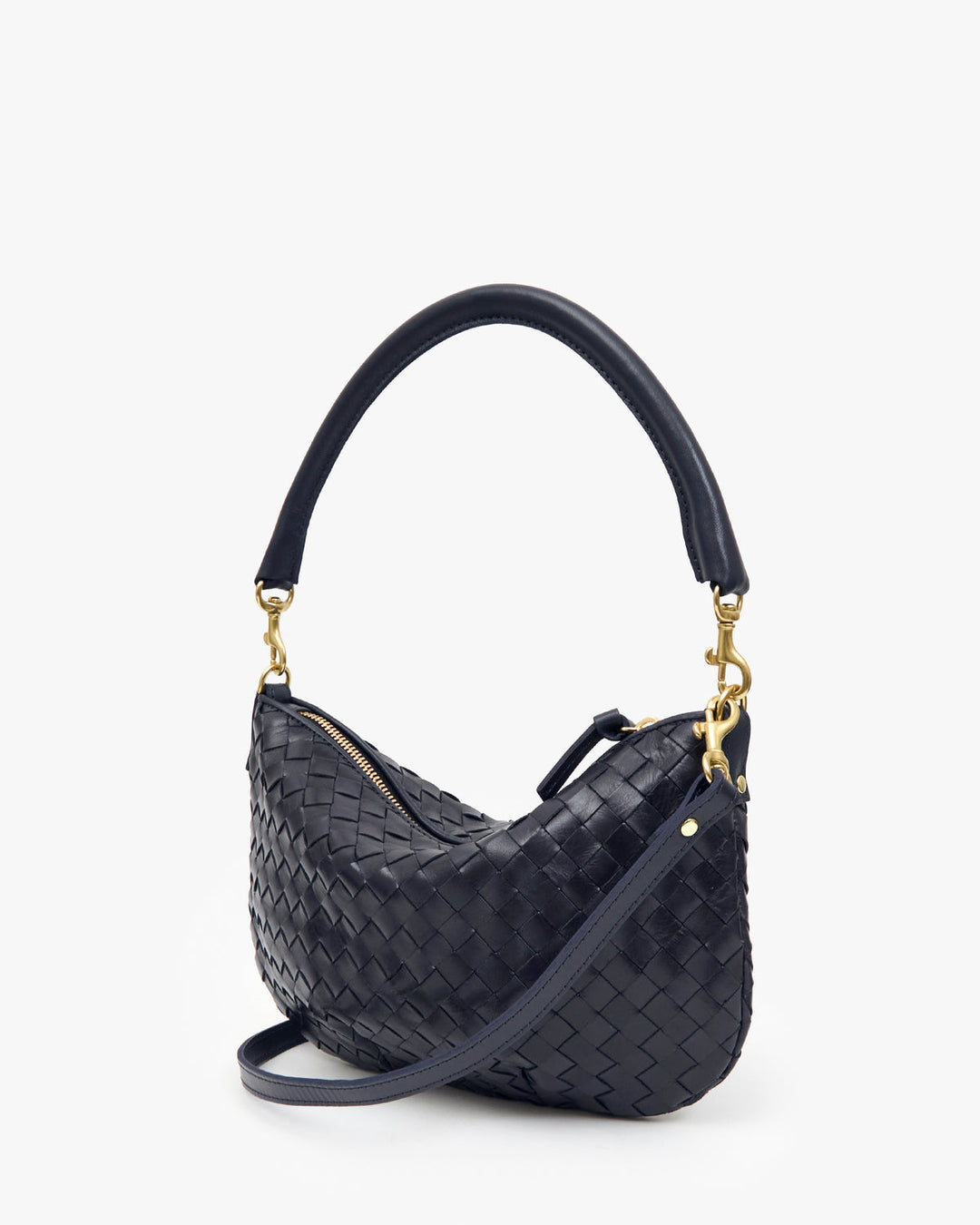 Clare V Petit Moyen Messenger Bag in Twilight Diagonal Woven available at Barbara Katz
