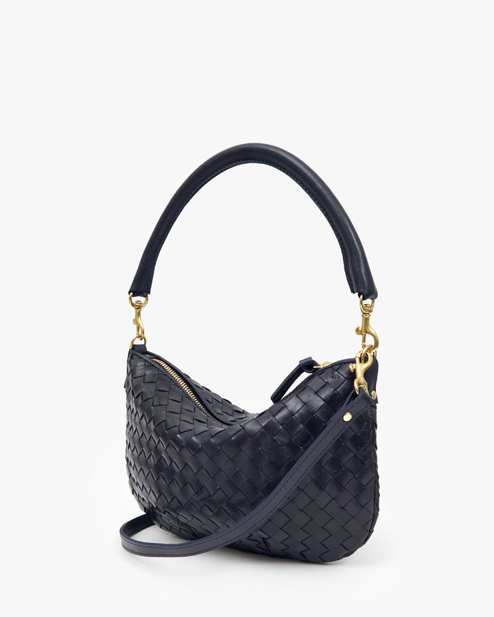 Clare V Petit Moyen Messenger Bag in Twilight Diagonal Woven available at Barbara Katz