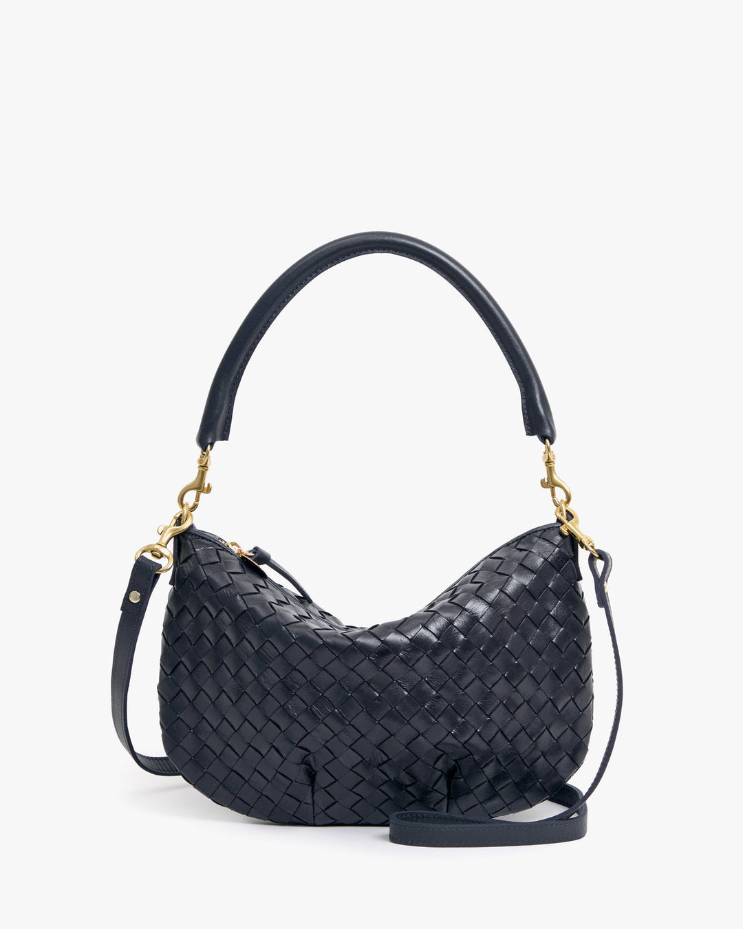 Clare V Petit Moyen Messenger Bag in Twilight Diagonal Woven available at Barbara Katz